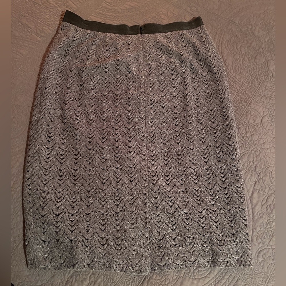 NWT Ann Taylor Straight Woven Overlay Skirt w Black Lining - Picture 2 of 5